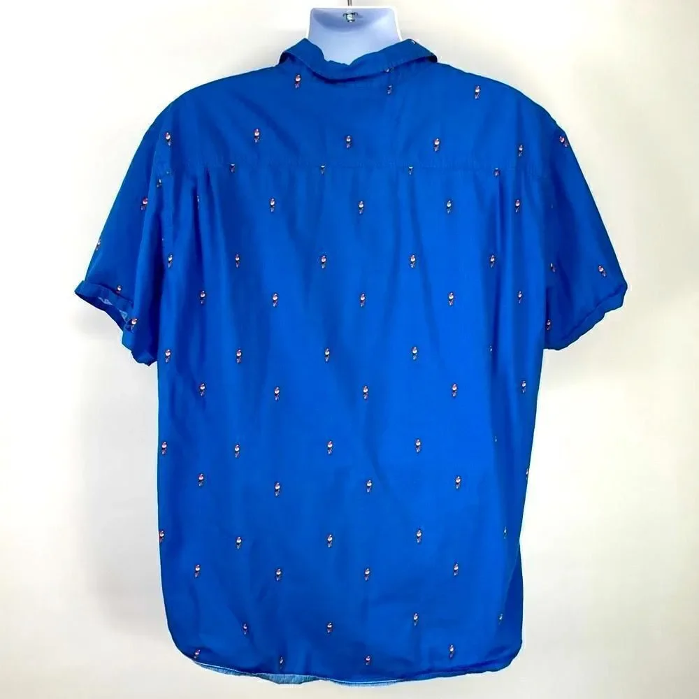 Hurley Parrot Button Up Short Sleeve Shirt Mens size XXL